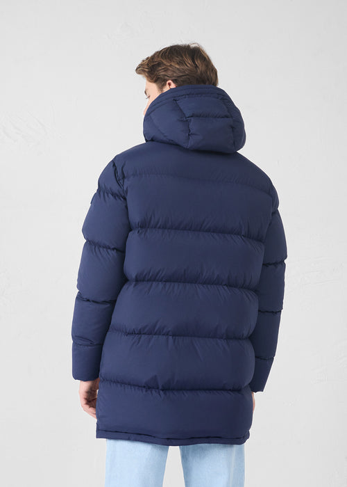 Great cold stretch mid-length down jacket Navy Scott - JOTT UK - 4