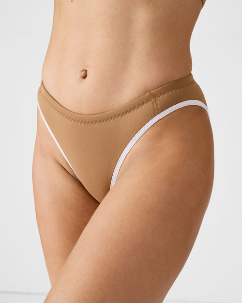 Tawny brown neoprene bikini bottom Jennie - JOTT UK - 5