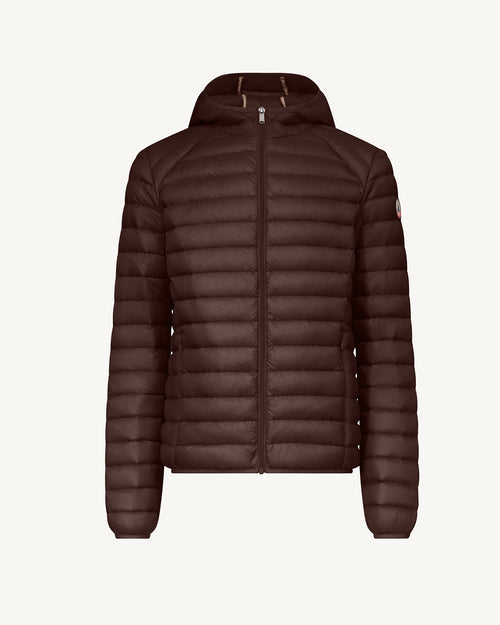 Dark chocolate Lightweight down jacket Nico - JOTT UK - 2
