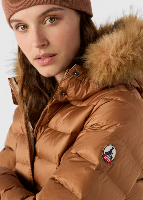 Luxe Extreme Cold hooded down Brown sugar - JOTT UK - 4