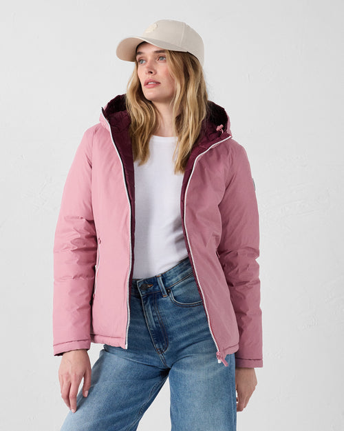 Reversible jacket Antique pink/black cherry Bergame - JOTT UK - 3