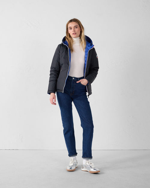 Reversible jacket Black/cobalt blue Bergame - JOTT UK - 3