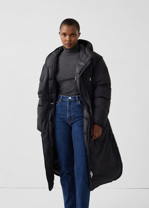 Long stretch Great Cold down jacket Black Brooke - JOTT UK - 3