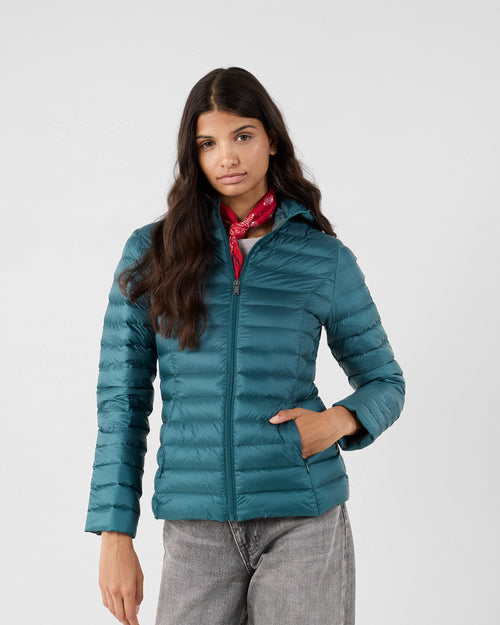 Lightweight hooded down jacket deep Lake Cloe - JOTT UK - 3