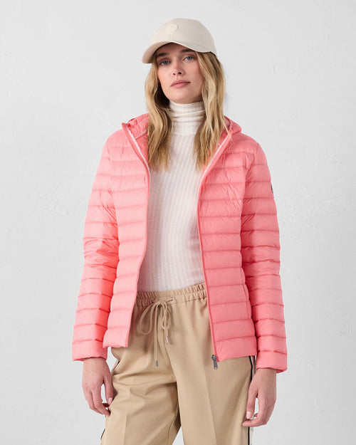 Lightweight hooded down jacket Vibrant fuchsia Cloe - JOTT UK - 3