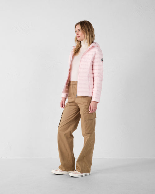 Lightweight hooded down Jacket Pink petal Cloe - JOTT UK - 3