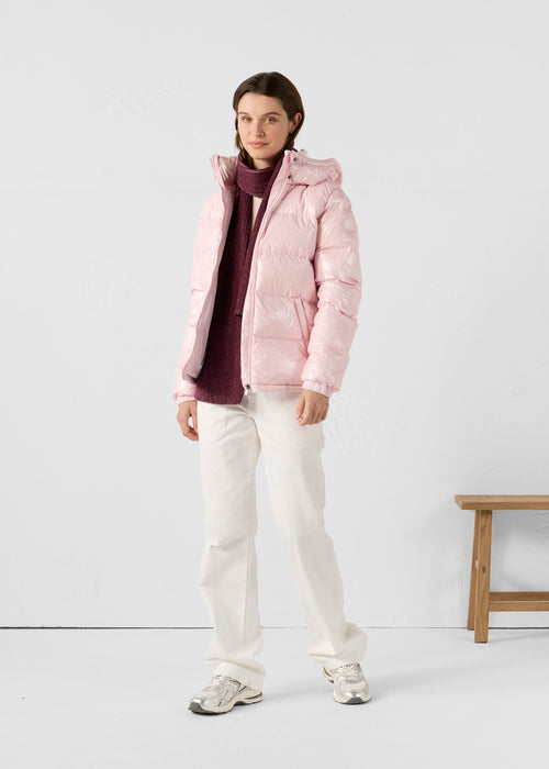 Great cold puffer-style lacquered jacket Petal Rose Prague - JOTT UK - 3