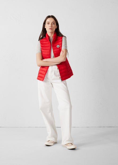 Lightweight Sleeveless Down Jacket Carmine red Seda - JOTT UK - 3