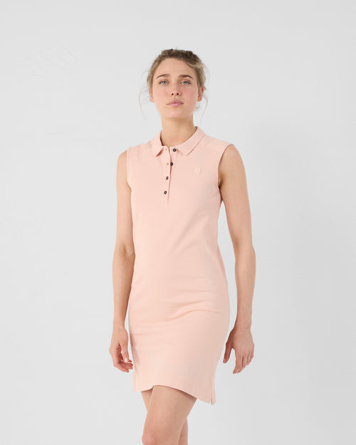 Peach skin Tanger sleeveless polo dress