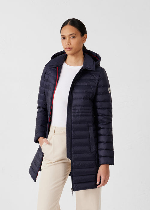 Navy Long Hooded Down Jacket Vero 2. 0 - JOTT UK - 3