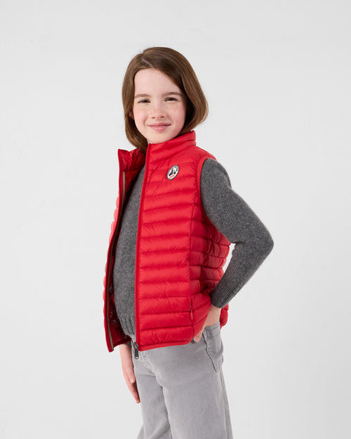 Sleeveless down jacket Carmine red Zoe - JOTT UK - 4