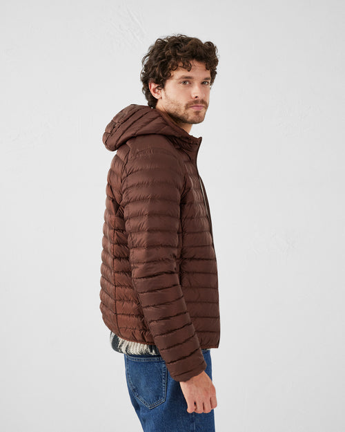 Dark chocolate Lightweight down jacket Nico - JOTT UK - 5