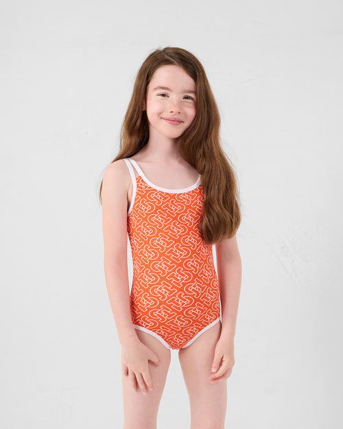 Mono flame red swimsuit Milla monogram - JOTT UK - 3