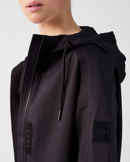 Black Bi-fabric short jacket oversized Ellen - JOTT UK - 5