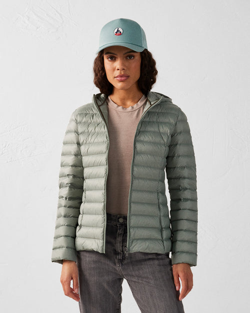 Lightweight hooded down jacket Mineral green Cloe - JOTT UK - 3