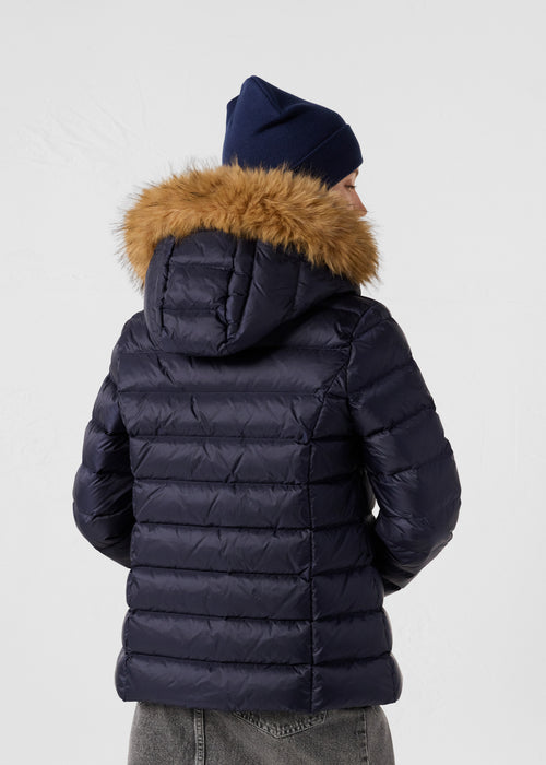 Luxe Extreme Cold hooded down jacket Navy - JOTT UK - 3