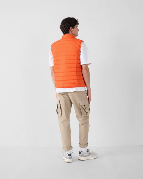 Flame red Arafo stretch sleeveless puffer jacket - JOTT UK - 3