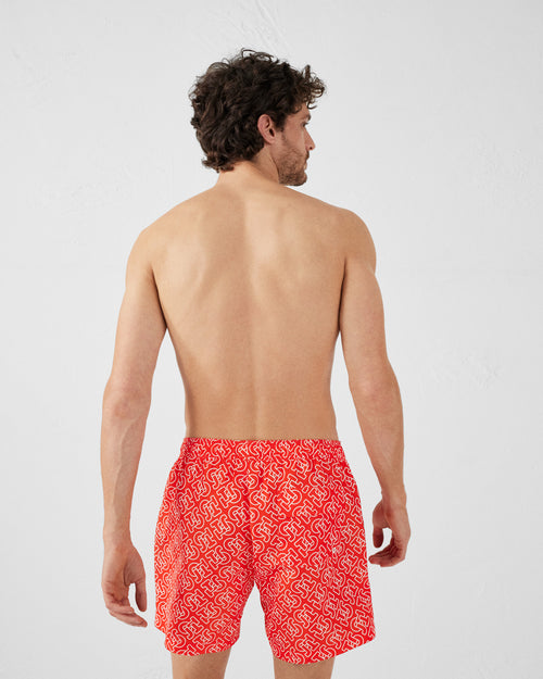 Mono flame red Niolon monogram swim shorts - JOTT UK - 4