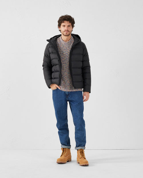 John straight-cut hooded down jacket Black - JOTT UK - 3