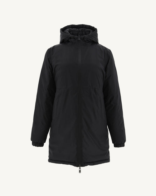 Black Roma long reversible puffer jacket - JOTT UK - 2