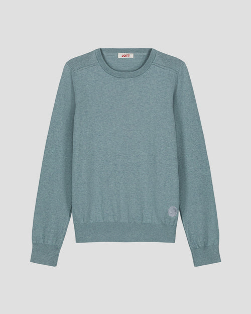 Mineral green Round-neck knitted jumper Heloise - JOTT UK - 2