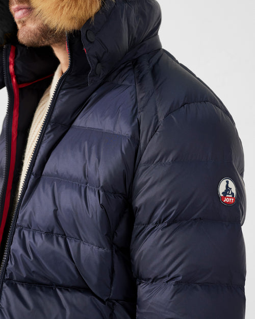 Prestige Extreme Cold hooded down jacket Navy - JOTT UK - 5