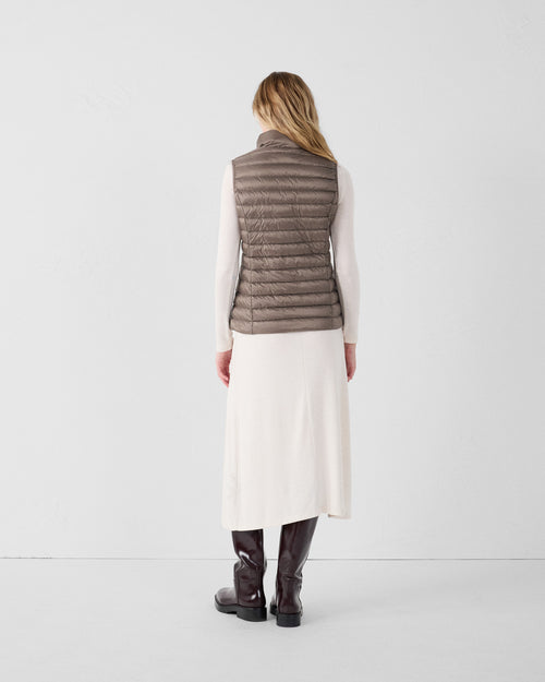Light sleeveless down jacket Taupe Seda - JOTT UK - 5