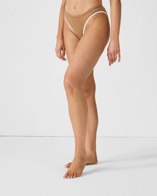 Tawny brown neoprene bikini bottom Jennie - JOTT UK - 3