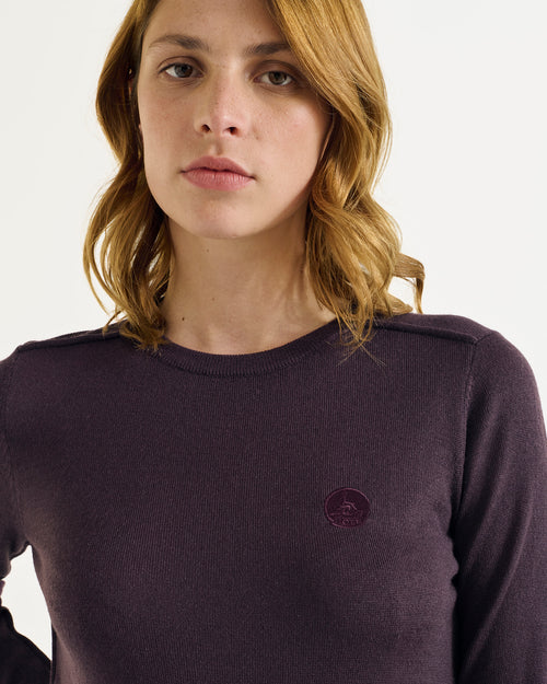 Esther round-neck knit jumper Fig - JOTT UK - 3