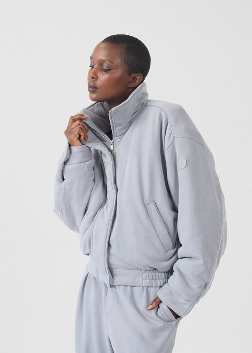 Jersey bomber jacket Woolen Grey Dory - JOTT UK - 2
