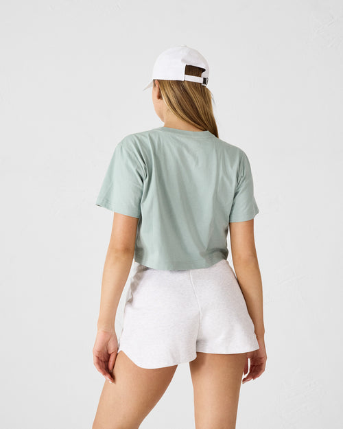 Mineral green cotton round-neck T-shirt Mazu - JOTT UK - 4