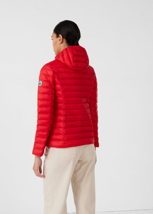 Lightweight hooded down jacket Carmine red Cloe - JOTT UK - 4