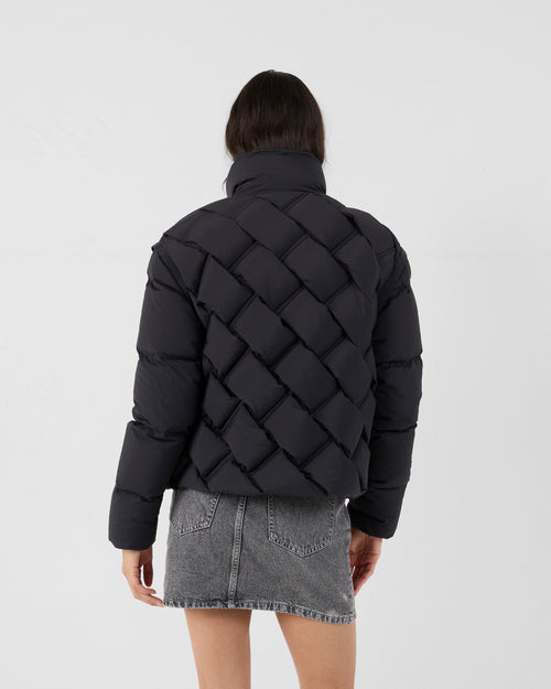 Great Cold puffer jacket Braided Black Alya - JOTT UK - 4