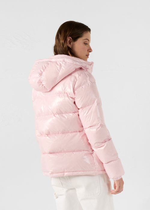 Great cold puffer-style lacquered jacket Petal Rose Prague - JOTT UK - 4