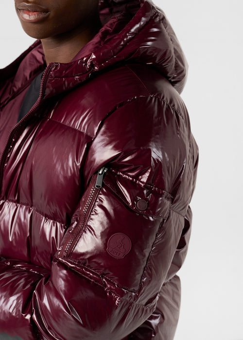 Grand Froid lacquered hooded jacket Dark cherry Java - JOTT UK - 4