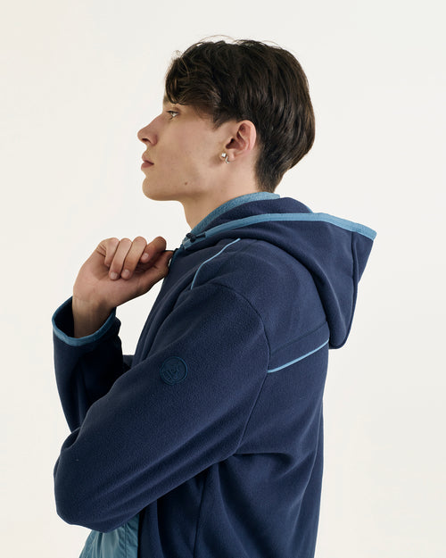 Greg bi-material fleece zipped jacket Navy - JOTT UK - 3
