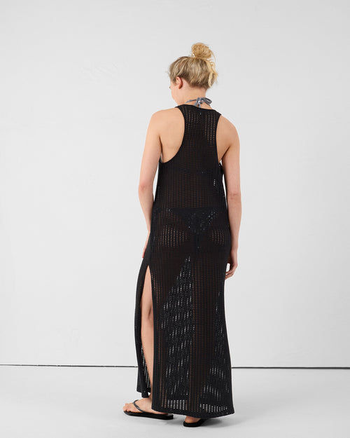 Black cotton knit maxi dress Euginia - JOTT UK - 4
