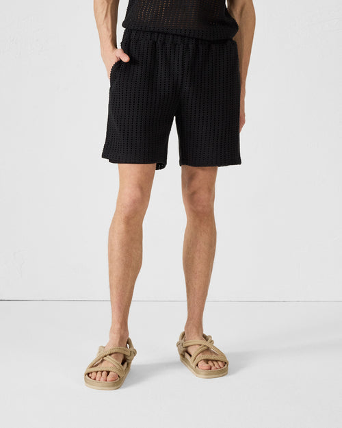 Black cotton knit shorts Vittorio - JOTT UK - 3