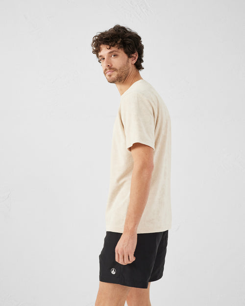 Bleached sand Ali towelling T-shirt - JOTT UK - 5