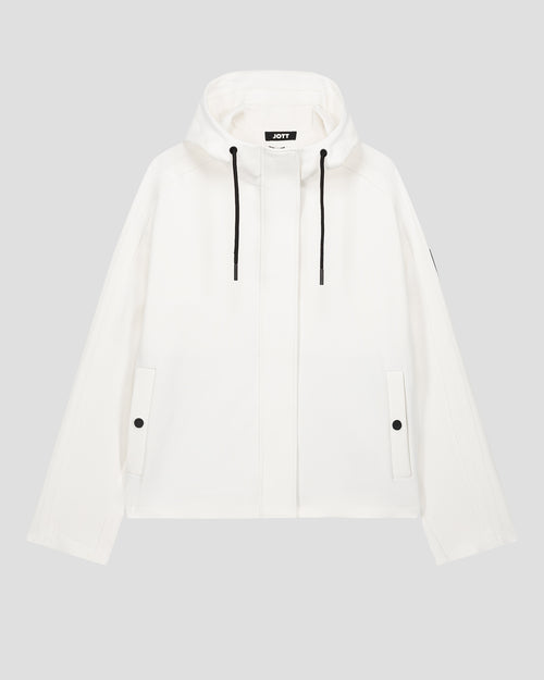 White Bi-fabric short jacket oversized Ellen - JOTT UK - 2