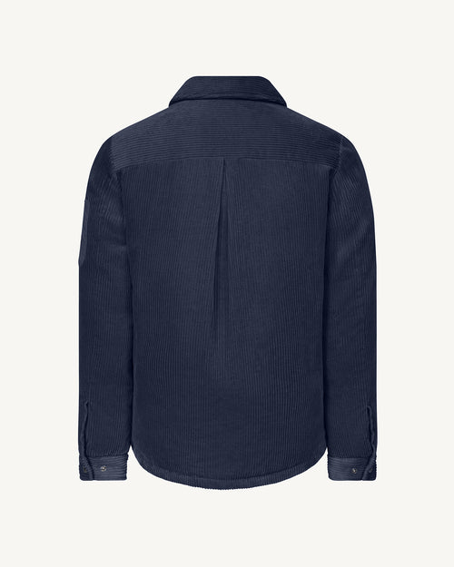 Baltic corduroy shacket-style down jacket Navy - JOTT UK - 3