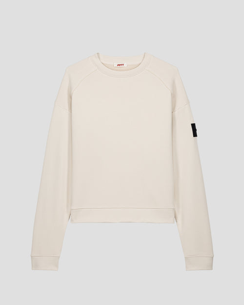 Bleached sand Round-neck bi-fabric sweatshirt Pinako - JOTT UK - 2