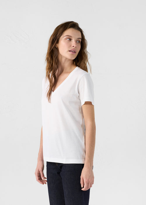 T-shirt col V White Sofy - JOTT UK - 3