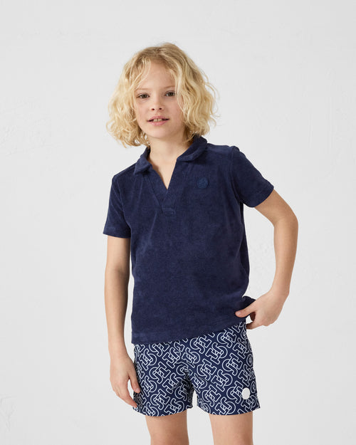 Terry Navy Towelling polo shirt - JOTT UK - 3