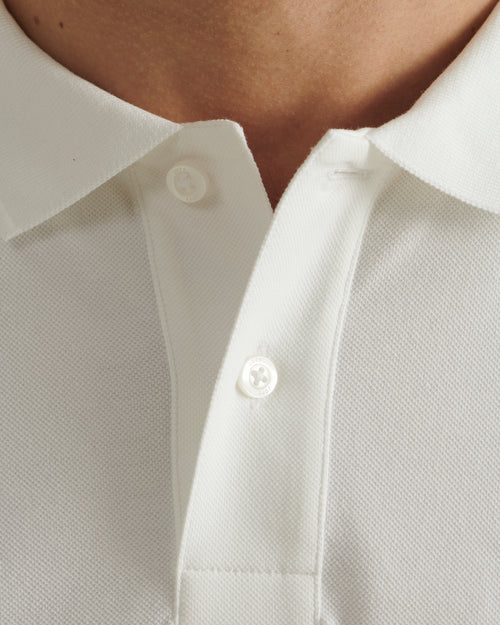 White Marbella organic cotton polo shirt - JOTT UK - 3