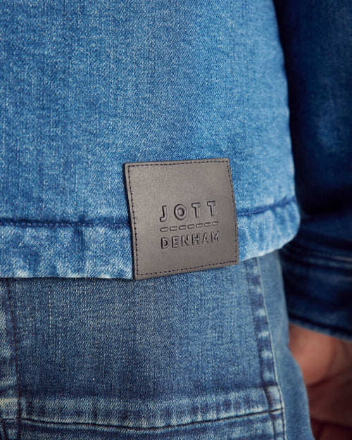 Travail Worker JOTT x DENHAM denim shacket-style down jacket Dark denim jeans - JOTT UK - 3
