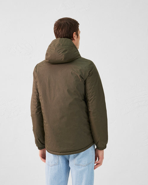 Chicago 2.0 Ultralight reversible hooded winter jacket Army/Beige - JOTT UK - 4