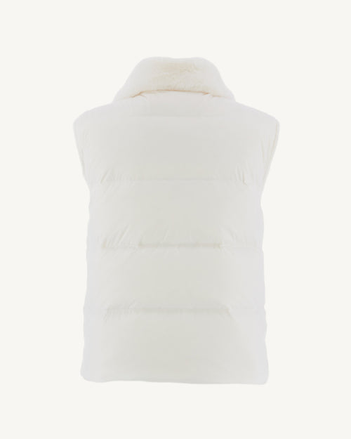 Swarovski Reversible Sleeveless Coat Grand Froid White Daria - JOTT UK - 4