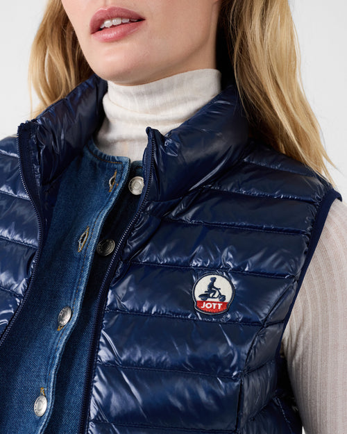 Lightweight sleeveless down jacket Shiny navy Seda - JOTT UK - 5