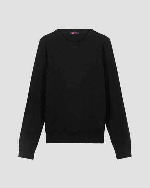 Black Round-neck knitted jumper Heloise - JOTT UK - 2